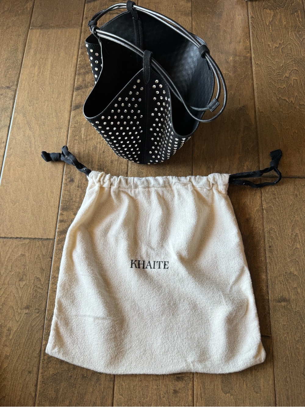 KHAITE Lotus Mini Crystal Suede Shoulder Bag - Picture 10 of 10